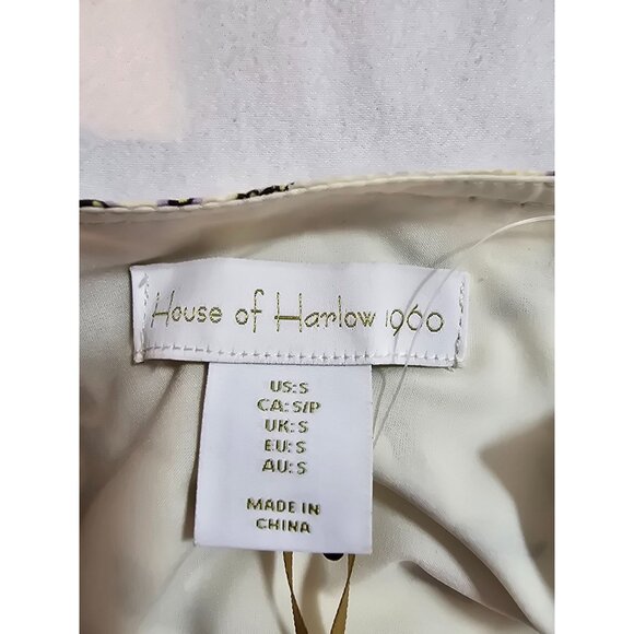 House Of Harlow Floral Print Cropped Top Snap Front Adjustable Straps Size S New - Picture 3 of 10